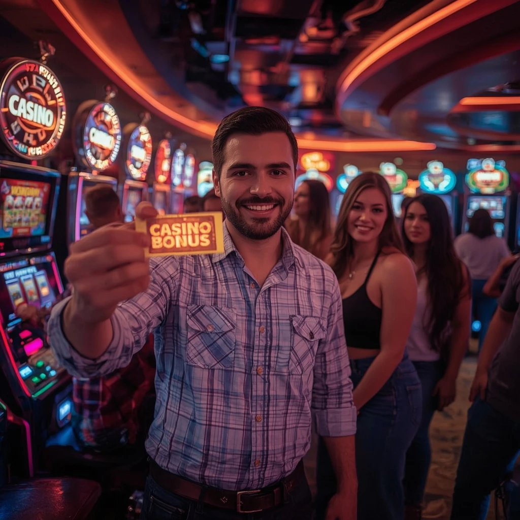 una persona con un bonus del casinò MARIOBET CASINO